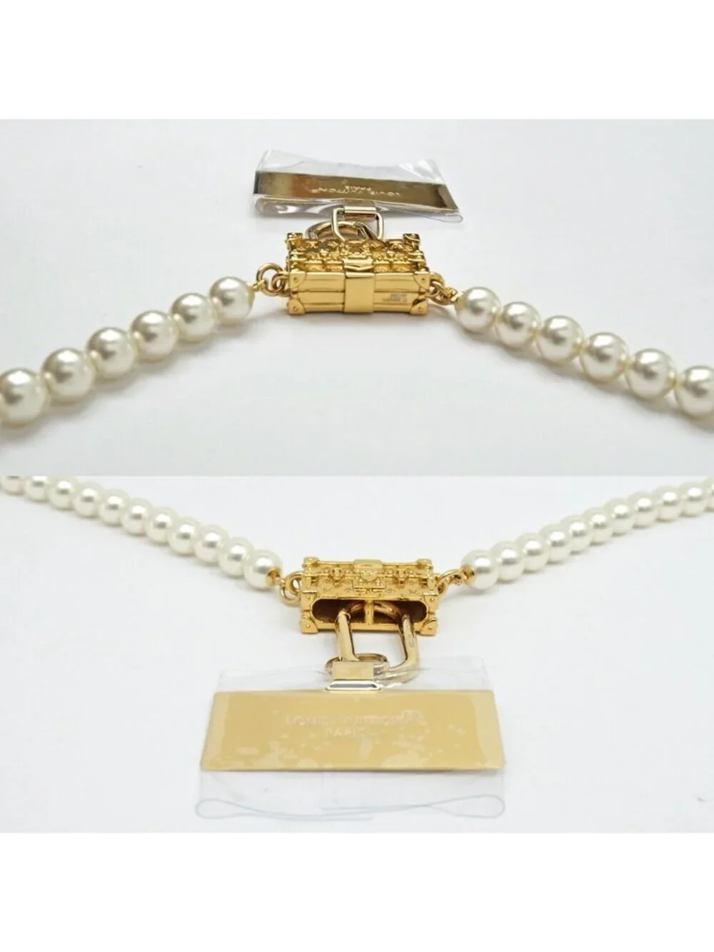 Louis Vuitton Pearly Petite Phone Strap Pearl Gold Smartphone Necklace
